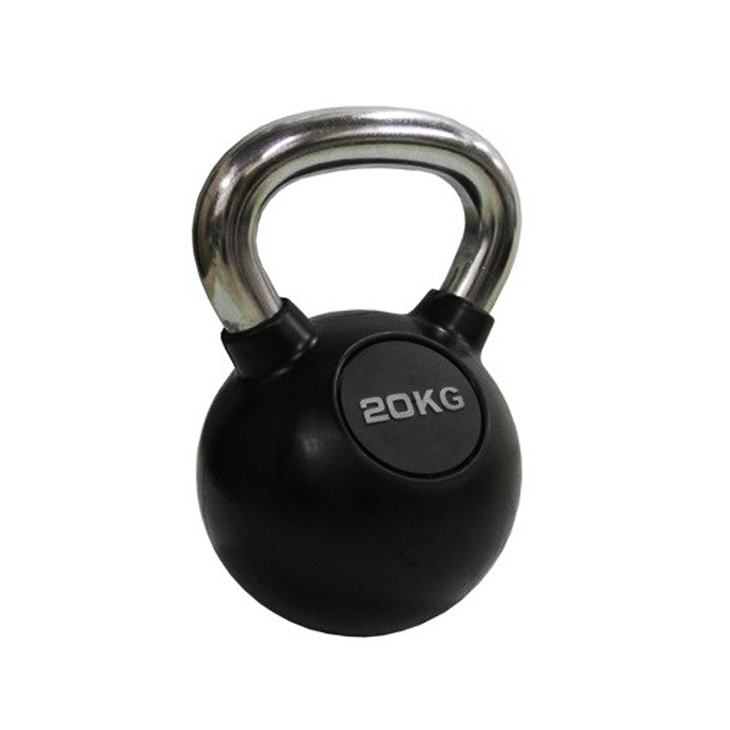Rubber Coated Kettlebell with Chrome Handle